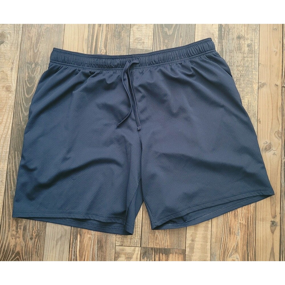 ATHLETIC Works Blue Cove Jersey Shorts Men's 2XL Pull-On Elastic Waist Pockets